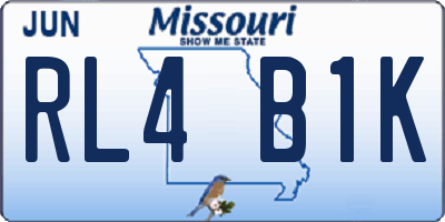MO license plate RL4B1K