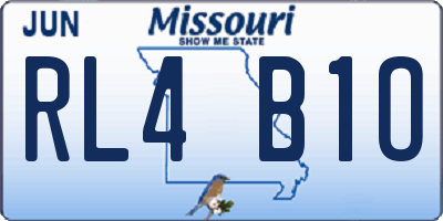 MO license plate RL4B1O