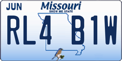 MO license plate RL4B1W