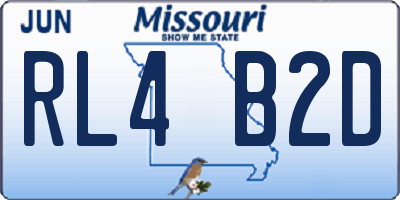 MO license plate RL4B2D