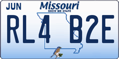 MO license plate RL4B2E