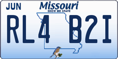 MO license plate RL4B2I