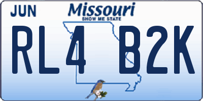 MO license plate RL4B2K