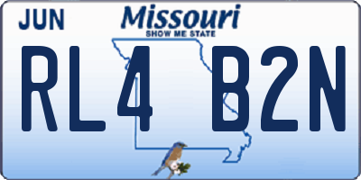MO license plate RL4B2N