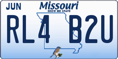 MO license plate RL4B2U