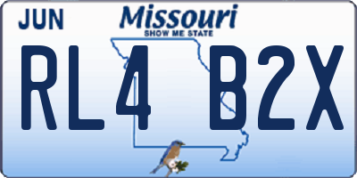 MO license plate RL4B2X