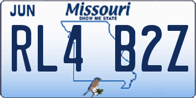 MO license plate RL4B2Z