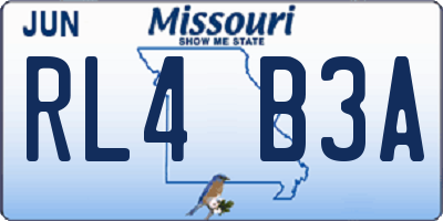 MO license plate RL4B3A