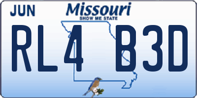MO license plate RL4B3D