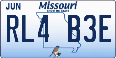 MO license plate RL4B3E