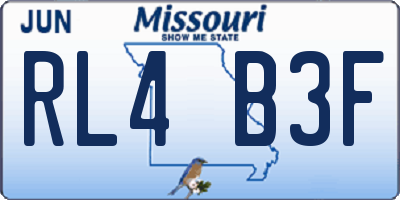 MO license plate RL4B3F