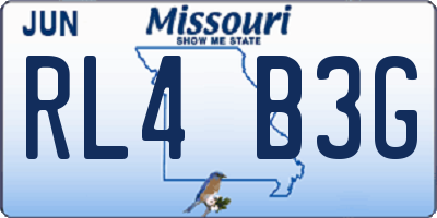 MO license plate RL4B3G
