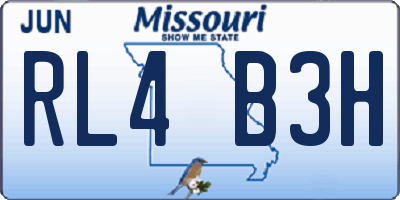 MO license plate RL4B3H