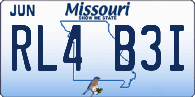 MO license plate RL4B3I