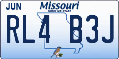 MO license plate RL4B3J