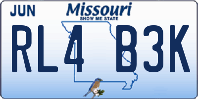MO license plate RL4B3K