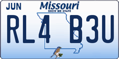MO license plate RL4B3U