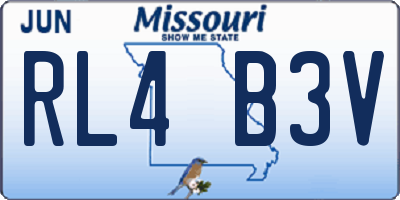 MO license plate RL4B3V