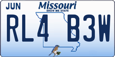 MO license plate RL4B3W
