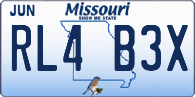 MO license plate RL4B3X