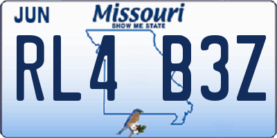 MO license plate RL4B3Z