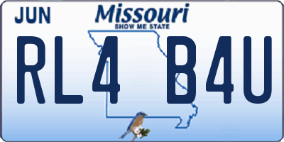 MO license plate RL4B4U