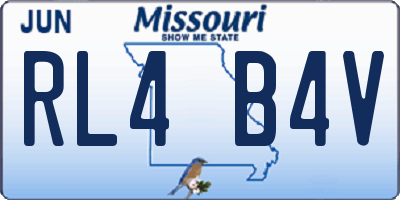 MO license plate RL4B4V
