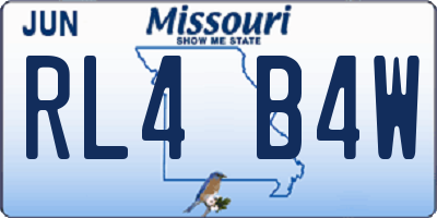 MO license plate RL4B4W