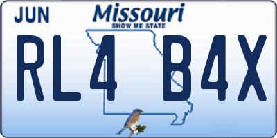 MO license plate RL4B4X