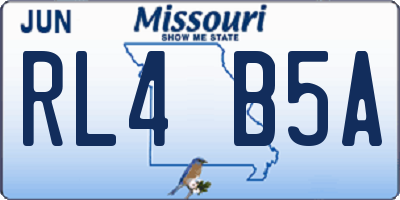 MO license plate RL4B5A