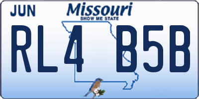 MO license plate RL4B5B