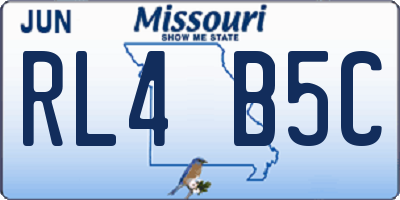MO license plate RL4B5C
