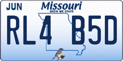 MO license plate RL4B5D