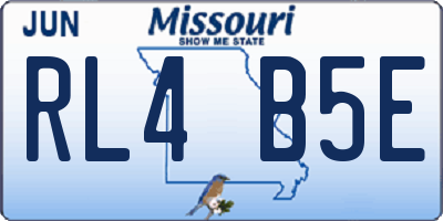 MO license plate RL4B5E