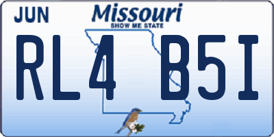 MO license plate RL4B5I