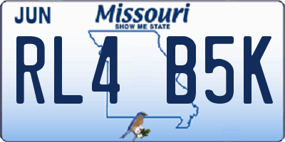 MO license plate RL4B5K