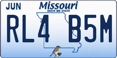 MO license plate RL4B5M