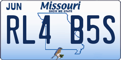 MO license plate RL4B5S