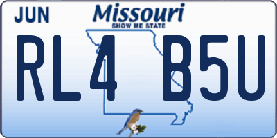 MO license plate RL4B5U
