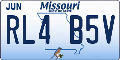 MO license plate RL4B5V