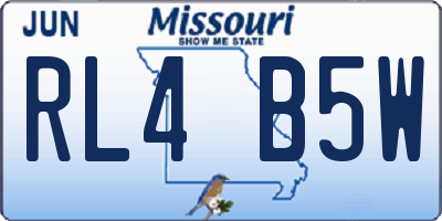 MO license plate RL4B5W