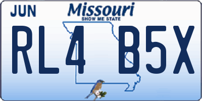 MO license plate RL4B5X