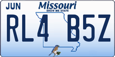MO license plate RL4B5Z