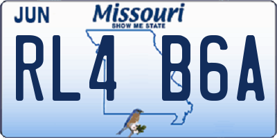MO license plate RL4B6A