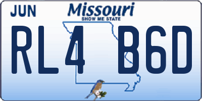 MO license plate RL4B6D