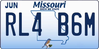 MO license plate RL4B6M