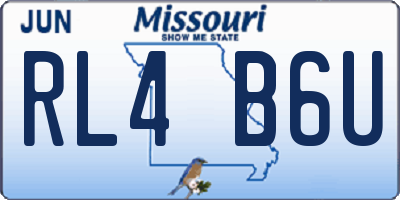 MO license plate RL4B6U