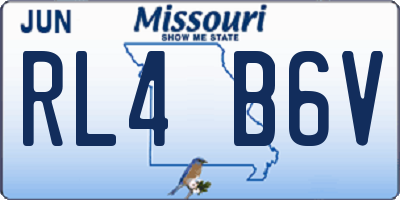 MO license plate RL4B6V