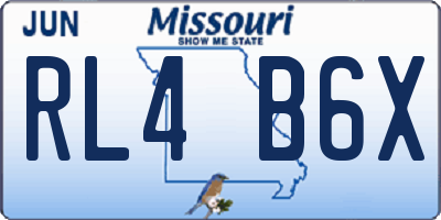 MO license plate RL4B6X