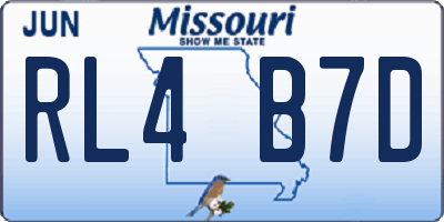 MO license plate RL4B7D